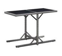 vidaXL Table de jardin Anthracite 110x53x72 cm Verre et résine tressée