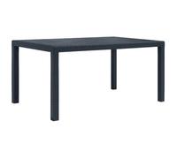 vidaXL Table de jardin 150x90x72 cm Plastique aspect rotin Anthracite