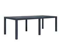 Table de jardin anthracite aspect rotin - Anthracite - 220 x 90 x 72 cm