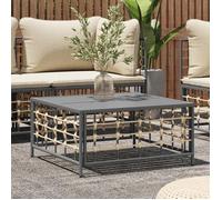vidaXL Table de jardin anthracite 70x70x34 cm résine tressée, table basse, mobilier de patio, table de patio, mobilier de 364133