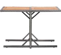 vidaXL Table de jardin anthracite poly rotin et bois massif acacia