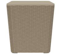 Table de jardin avec couvercle amovible marron clair PP