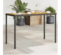 Vidaxl Table De Jardin Avec Dessus En Bois D'acacia Noir 115x54x74 Cm