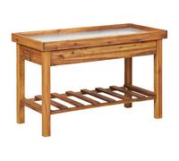 Vidaxl Table De Jardin Avec Dessus En Zinc Bois Solide D'acacia