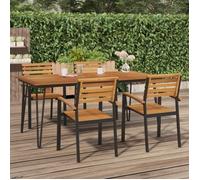 vidaXL Table de Jardin avec Pieds épingle à Cheveux 180x90x75 Acacia, Table d'extérieur, mobilier de Jardin, Meubles de Patio, Table de Patio