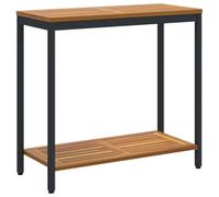 vidaXL Table de Jardin avec Stockage Naturel et Noir 80 x 35 x 75 cm, Table à Manger Moderne pour l'extérieur, rectangulaire, mobilier ensoleillé pour se Rassembler, Surface résistante aux UV