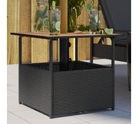 Vidaxl Table De Jardin Avec Trou De Parasol Noir Résine Tressée