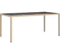 vidaXL Table de jardin beige 190 x 90 x 75 cm Poly rotin