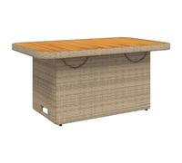 vidaXL Table de Jardin, Table Basse, Table à Manger, Meuble de Terrasse Cour Balcon Patio Extérieur, Beige Résine Tressée et 368277