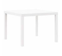 Table de patio blanche minimaliste vidaXL | Carrée en plastique résistant aux UV | Montage simple | Accueille 4 personnes | 871682
