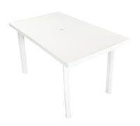 vidaXL Table de jardin Blanc 126 x 76 x 72 cm Plastique