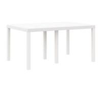 vidaXL Table d'extérieur rectangulaire Blanc – Polypropylène durable – Moyenne