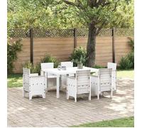 vidaXL Table d'extérieur rectangulaire Blanc – Polypropylène durable – Moyenne