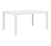 vidaXL Table de jardin Blanc 150x90x72 cm Plastique Aspect de rotin