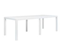 vidaXL Table de jardin Blanc 220x90x72 cm Plastique Aspect de rotin