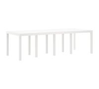 vidaXL Table de Jardin Blanc 250 x 100 x 73 cm polyrotin | Table solide pour l'extérieur, faite pour durer, Juste quelques outils pour l'assembler, Résiste bien au soleil et à l'eau