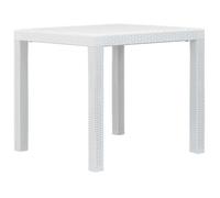 vidaXL Table de jardin Blanc 79x79x72 cm Plastique Aspect de rotin