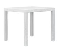Vidaxl Table De Jardin Blanc 79x79x72 Cm Plastique Aspect De Rotin