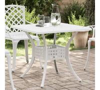 Vidaxl Table De Jardin Blanc 80x80x75 Cm Aluminium Coulé