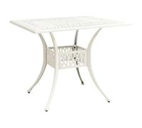 vidaXL Table de jardin Blanc 90x90x73 cm Aluminium coulé 315590