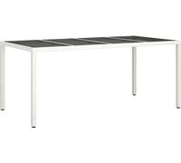 vidaXL Table de jardin blanche 190 x 90 x 75 cm Poly rotin