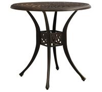 vidaXL Table de jardin Bronze 78x78x72 cm Aluminium coulé 315582