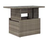 Vidaxl Table De Jardin Dessus En Verre Gris 100x55x73cm Résine Tressée