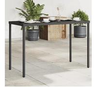 vidaXL Table de Jardin Dessus en Verre, Table à Manger, Table de Repas, Meuble de Patio Balcon Terrasse Extérieur, Noir 365072
