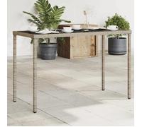 vidaXL Table de Jardin Dessus en Verre, Table à Manger, Table de Repas, Meuble de Patio Balcon Terrasse Extérieur, Gris 365073