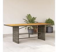 Vidaxl Table De Jardin Et Dessus En Bois D'acacia Gris Résine Tressée