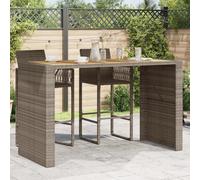 Vidaxl Table De Jardin Et Dessus En Bois D'acacia Gris Résine Tressée