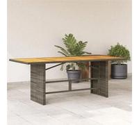 Vidaxl Table De Jardin Et Dessus En Bois D'acacia Gris Résine Tressée