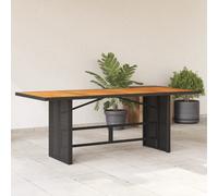 vidaXL Table de jardin 365600 – dessus en bois d'acacia noir et résine tressée
