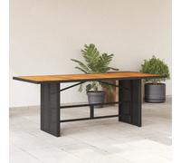 vidaXL Table de jardin et dessus en bois d'acacia noir résine tressée, table d'extérieur, table à manger de jardin, meuble 365600