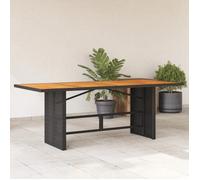 vidaXL Table de jardin et dessus en bois d'acacia noir résine tressée, table d'extérieur, table à manger de jardin, meuble 365600