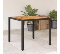 Vidaxl Table De Jardin Et Dessus En Bois D'acacia Noir Résine Tressée