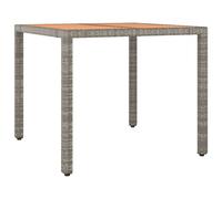 Vidaxl Table De Jardin Et Dessus En Bois Gris Résine Tressée Et Acacia