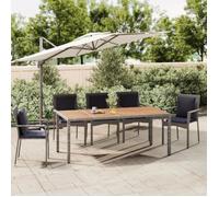 Table de Jardin avec Plateau Meuble Terrasse Extérieur Résine Tressée vidaXL