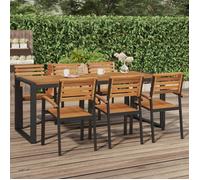 vidaXL Table de Jardin et Pieds en Forme de U 200x90x75 cm Bois Acacia, Table d'extérieur, mobilier de Jardin, Meubles de Patio, Table de Patio