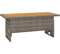 vidaXL Table de jardin Gris 100x50x43/63 cm Bois d'acacia & Poly rotin