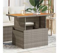 Vidaxl Table De Jardin Gris 100x55x73 Cm Résine Tressée Et Bois Acacia