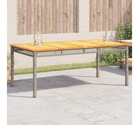 vidaXL Table de Jardin, Table à Manger, Table de Repas, Meuble de Patio Terrasse Arrière-Cour Extérieur, Gris Résine Tressée et Bois Acacia