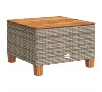 Vidaxl Table De Jardin Gris 55x55x36 Cm Résine Tressée Et Bois Acacia