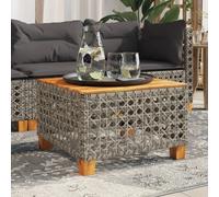 Vidaxl Table De Jardin Gris 55x55x36 Cm Résine Tressée Et Bois Acacia