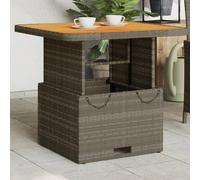 Vidaxl Table De Jardin Gris 80x80x71 Cm Résine Tressée Et Bois Acacia