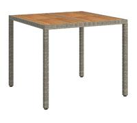 vidaXL Table de Jardin Gris 90 x 90 x 75 cm polyrotin, Table de Banquet Moderne pour Jardin et terrasse, Grande pour Repas, soirée en extérieur