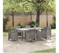 vidaXL Table de patio rectangulaire 871691 – Gris clair 8 places, plastique solide, résistant aux UV