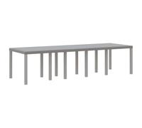vidaXL Table de Jardin Gris Clair 300 x 100 x 73 cm polyrotin | Facile à déplacer quand tu en as besoin, Fait en aluminium de super qualité, Idéal pour l'extérieur par tous les temps