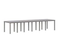 vidaXL Table de jardin rectangulaire 350x100x74 cm Polyrotin Gris clair - extérieur
