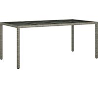 vidaXL Table de jardin grise 190 x 90 x 75 cm Poly rotin